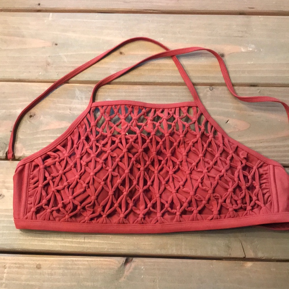 Rust xhilararion crochet boho bathing suit top